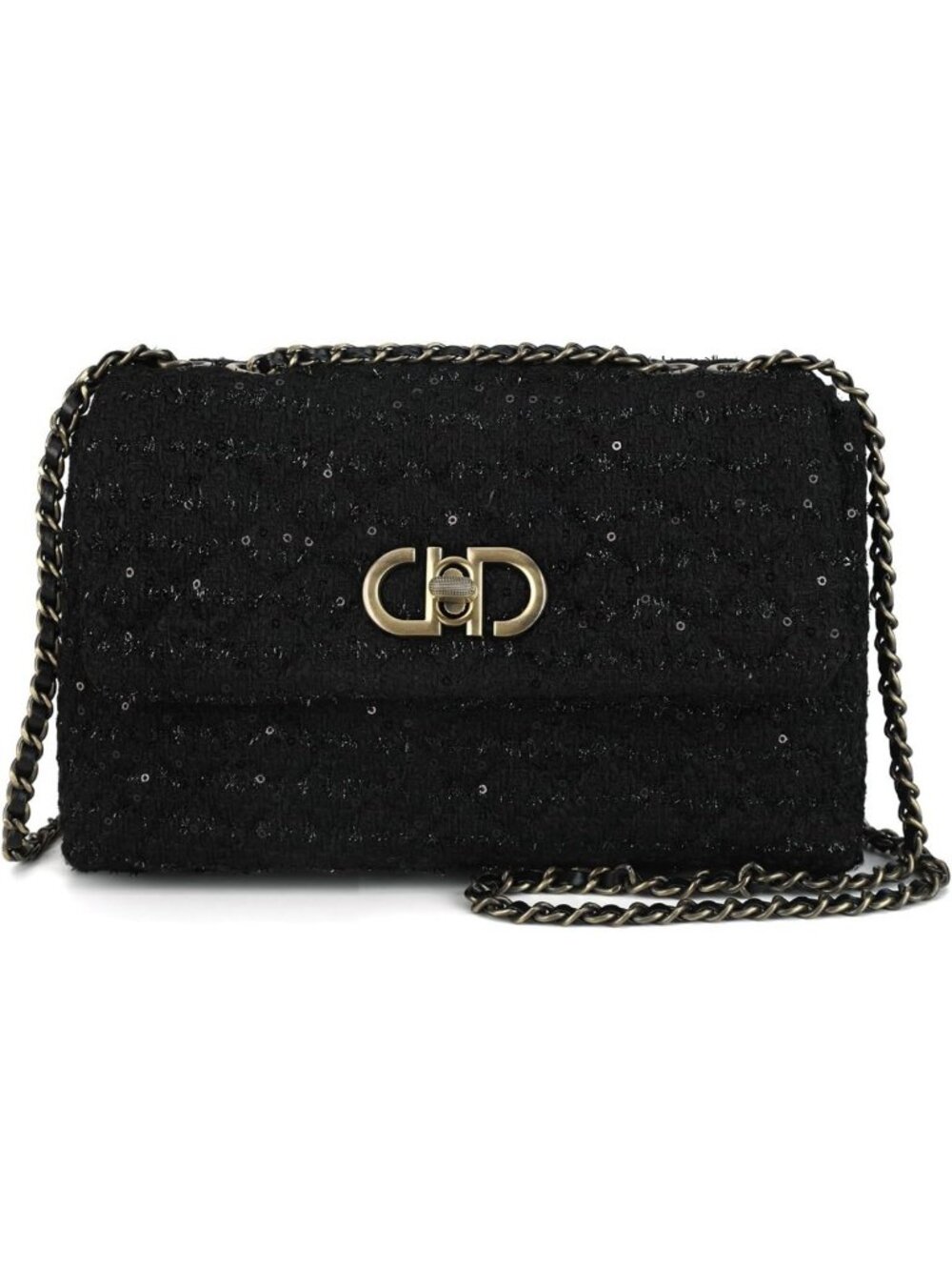 Elegant Tweed Crossbody Bag, Quilted Shoulder Bag & Evening Clutch for Women